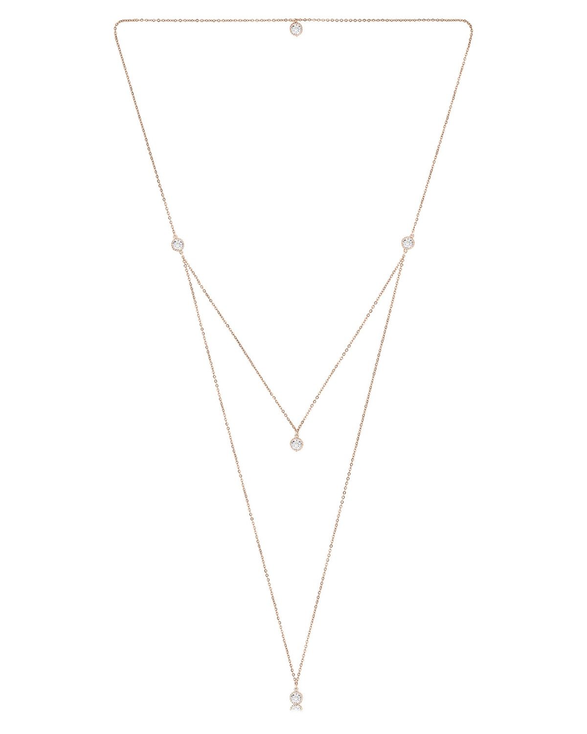 Roségoldfarbene Rückenkette mit Zirkonia Steinen in V-Form STELLA von Sternenauge