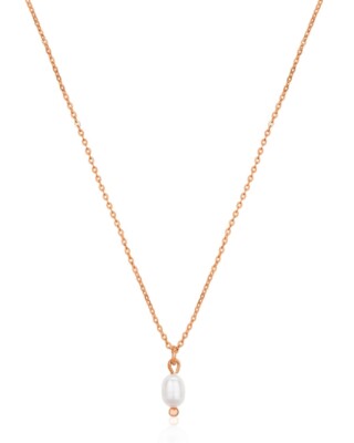 Ros&eacute;goldfarbene Halskette mit Perle MILA von Sternenauge