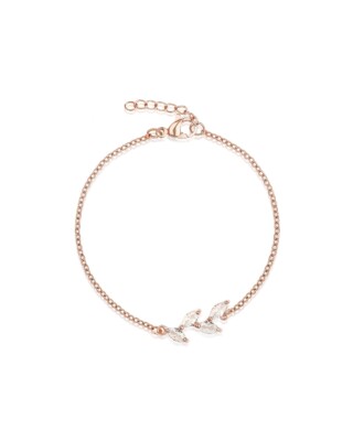 Ros&eacute;goldfarbenes Zirkonia Blatt Armband JASMIN von Sternenauge