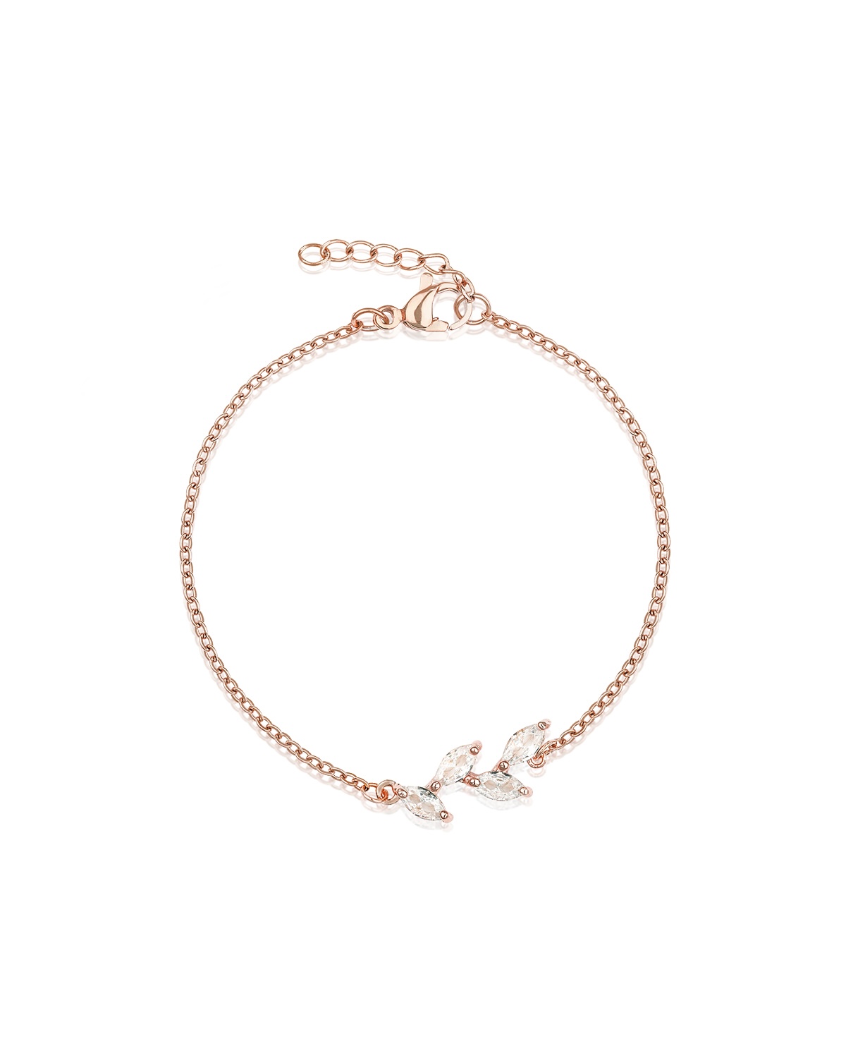 Roségoldfarbenes Zirkonia Blatt Armband JASMIN von Sternenauge