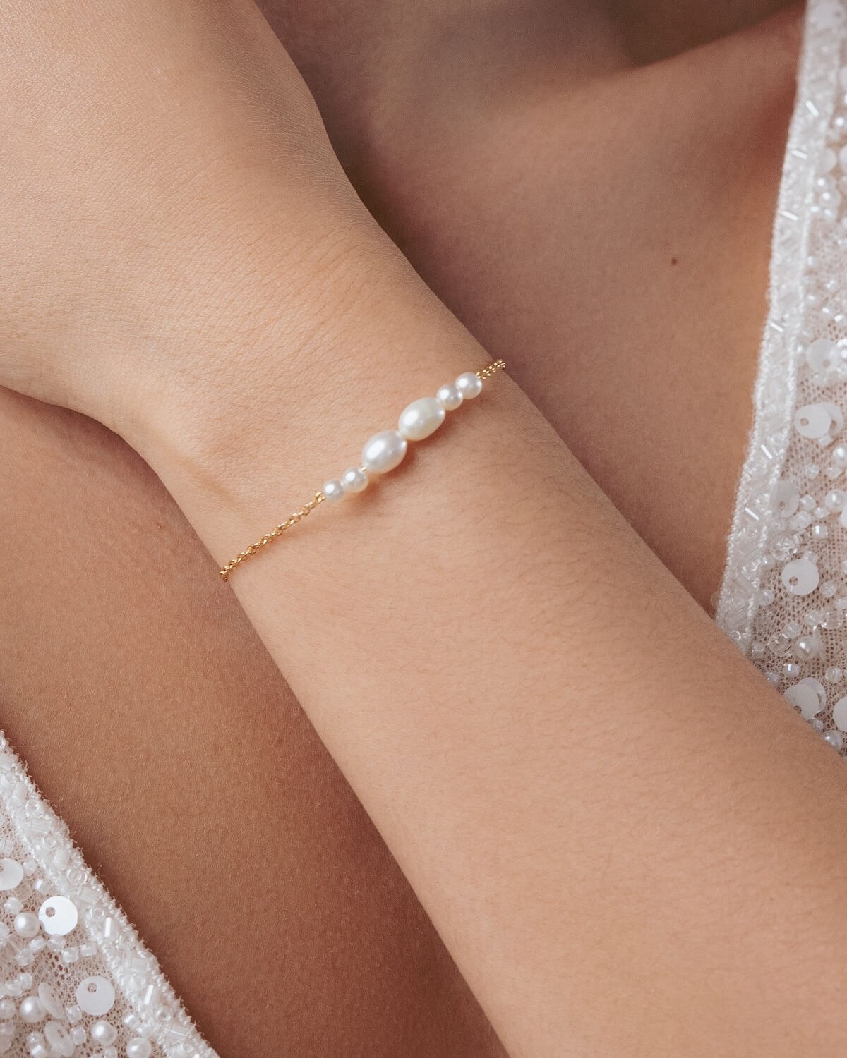 Sternenauge Detailansicht von Perlenarmband MILA