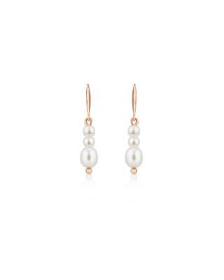 Ros&eacute;goldfarbene Perlen Ohrringe MILA von Sternenauge