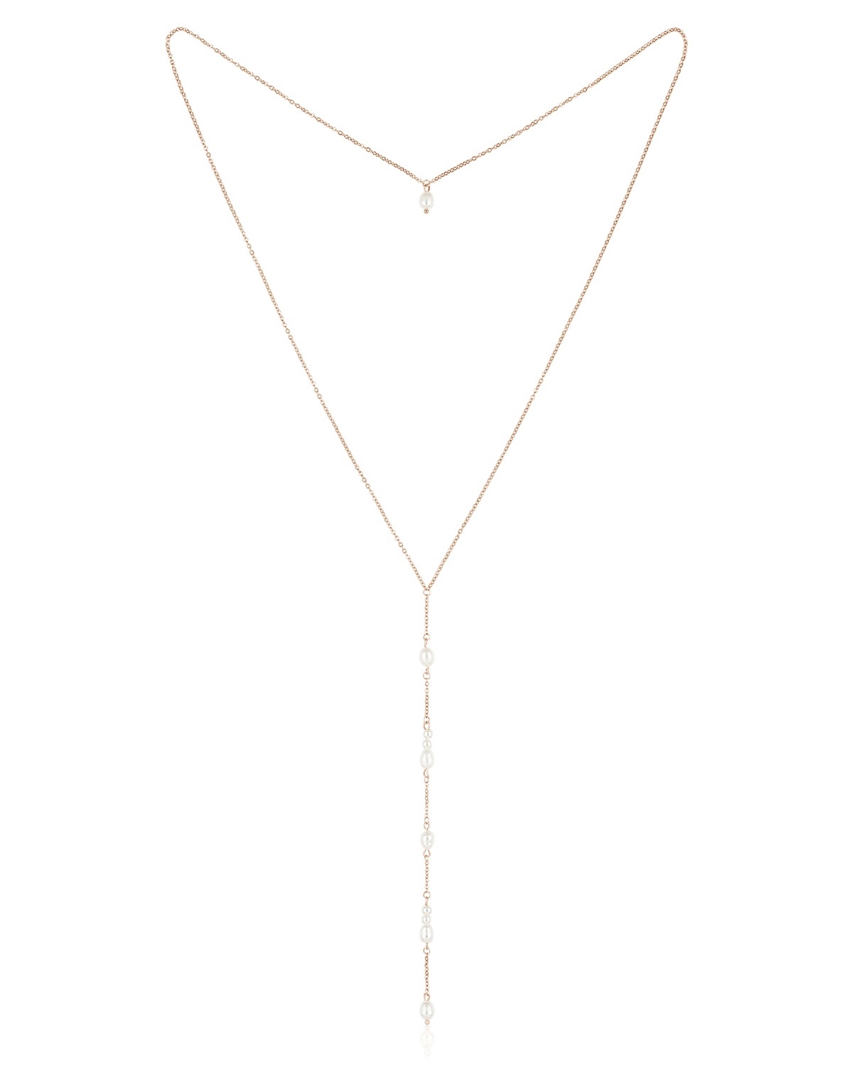 Roségoldfarbene Perlen Rückenkette MILA von Sternenauge