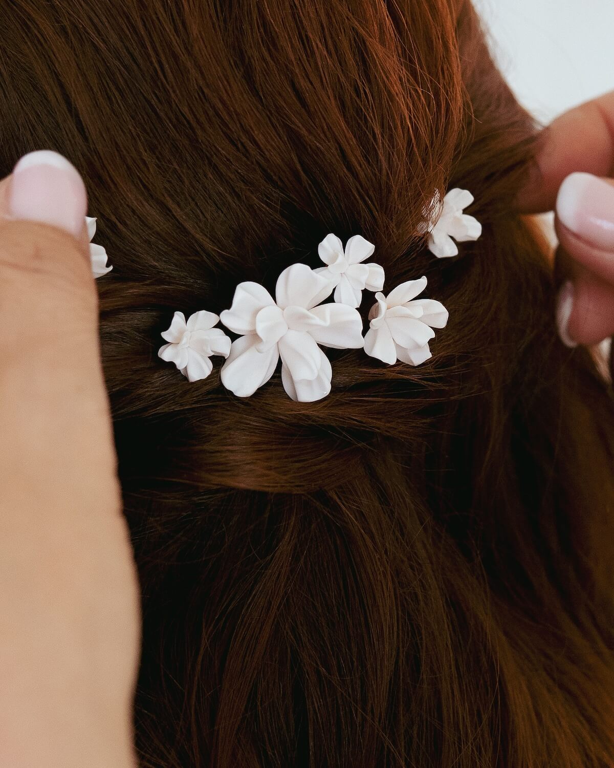 Sternenauge florale Haarnadeln mit weißen Blumen VALERIA