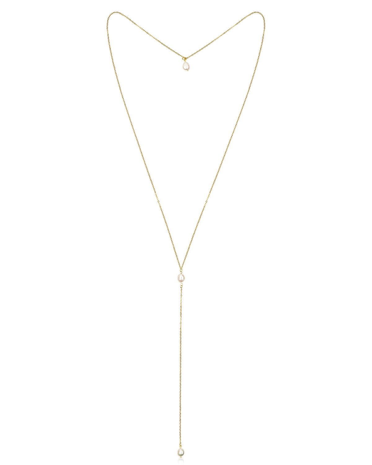 MERLE goldfarbene Rückenkette mit Perlen von Sternenauge