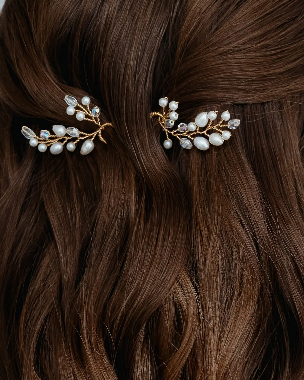 Sternenauge Haarnadeln ALEXIS in Brautfrisur Detailansicht