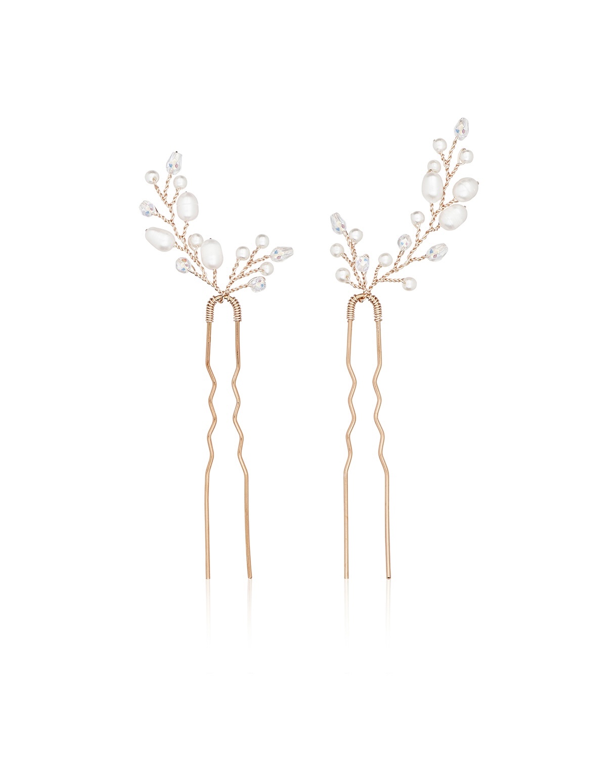 Roségoldfarbene Perlen Haarnadeln ALEXIS von Sternenauge
