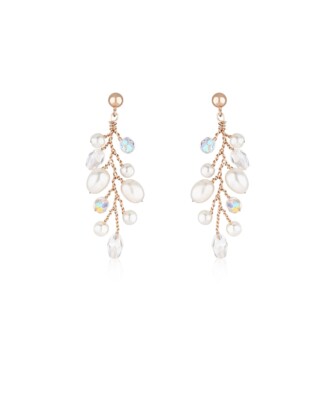 Ros&eacute;goldfarbene Perlen Ohrringe ALEXIS von Sternenauge