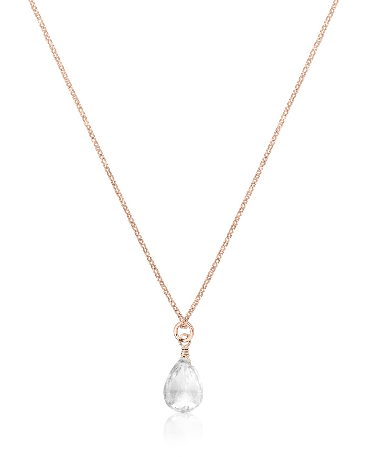 Halskette KYRA mit Quarz Kristall Anhänger in Tropfenform von Sternenauge