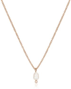 Halskette-mit-kleiner-PERLE-JULIE-Farbe-Rosegold-Sternenauge