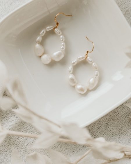 Perlen Ohrringe LEONIE ovale Form