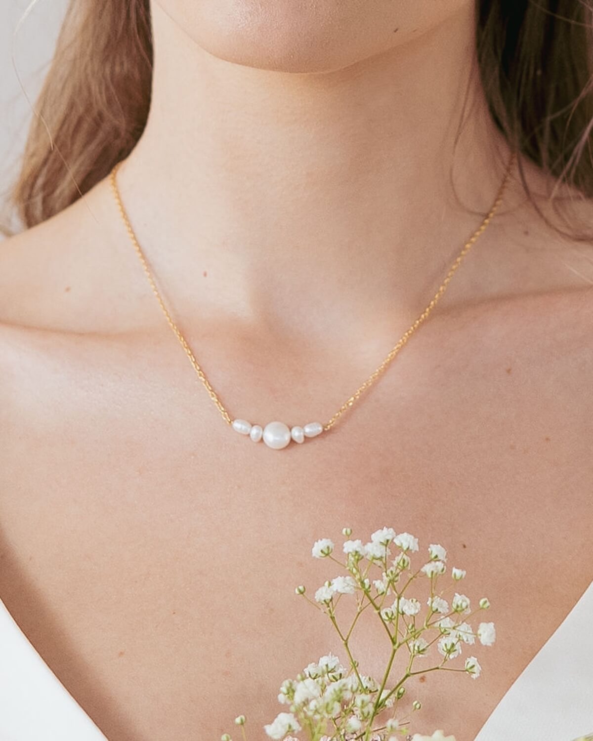 Sternenauge Detailansicht Perlen Halskette NORA