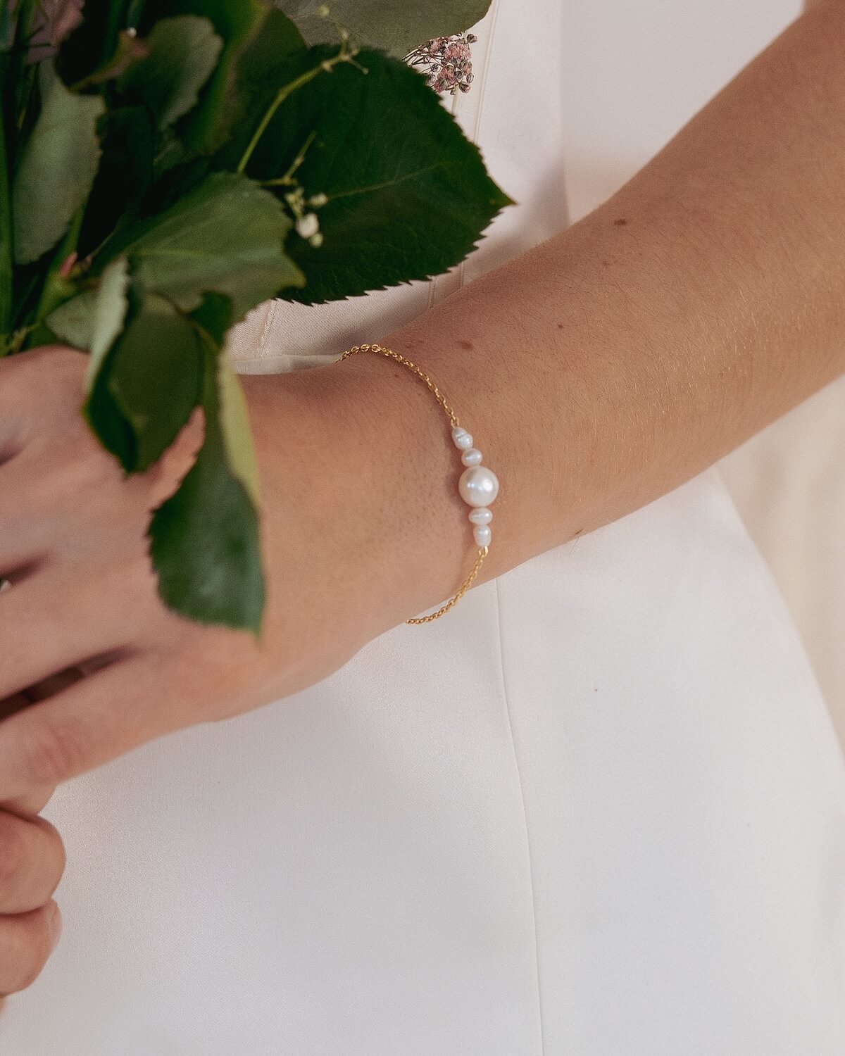 Sternenauge Elegantes Perlen Armband NORA zum Brautkleid