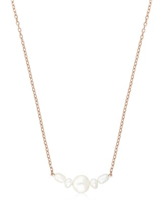 Ros&eacute;goldfarbene Halskette mit echten S&uuml;&szlig;wasserperlen NORA von Sternenauge