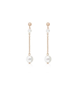 NORA Ohrringe mit Perlen und Kette roségoldfarben von Sternenauge