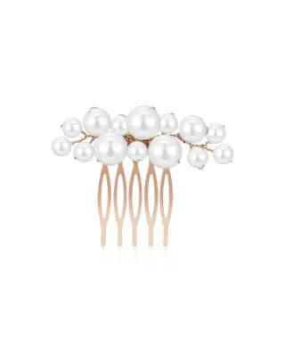Stilvoller Haarkamm mit Muschelperlen, optimal f&uuml;r Hochsteckfrisuren und halboffene Haare, Schmuck-Desgin f&uuml;r die Hochzeit von Sternenauge