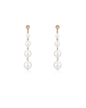 Lange Ohrhänger ANNOUK aus 925 Sterling Silber 18K rosévergoldet mit Muschelperlen-Drop, handgefertigter Brautschmuck von Sternenauge