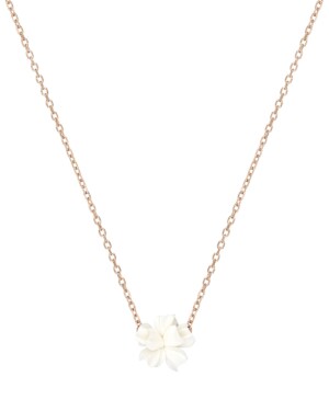 Roségoldfarbene Halskette mit Blumen-Anhänger in weiß VALERIA von Sternenauge