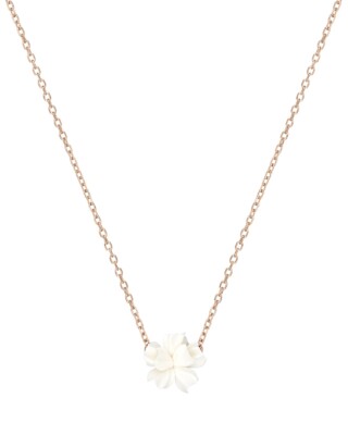 Ros&eacute;goldfarbene Halskette mit Blumen-Anh&auml;nger in wei&szlig; VALERIA von Sternenauge