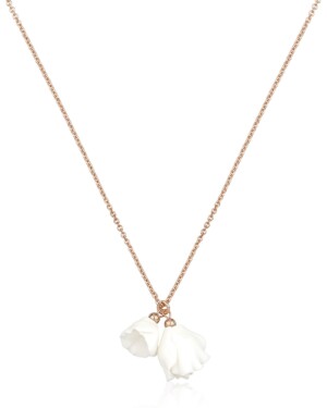 LEXI roségoldfarbene Halskette mit zwei weißen Blumen von Sternenauge