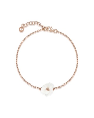 Ros&eacute;goldfarbenes Armband mit wei&szlig;er Blume LEXI von Sternenauge