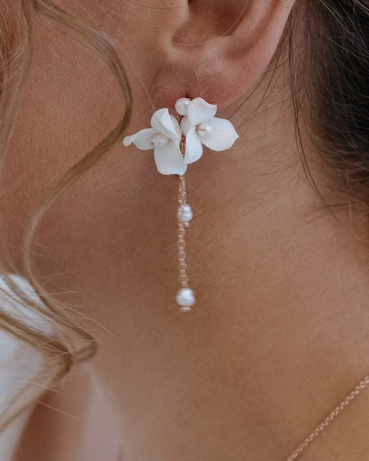 Sternenauge Blumenohrringe FELICITAS mit Keramikblumen Perlen und Ketten