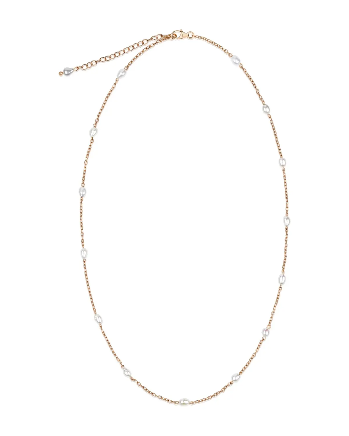 Sternenauge FELICITAS, Handgefertigte Halskette aus 18K rosévergoldetem Sterling Silber mit feinen Süßwasserperlen, edler Echtschmuck