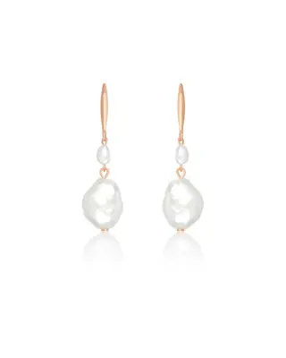 Handgefertigte FREYA Ohrringe aus 925 Sterling Silber mit 18K Rosevergoldung, puristisches Design der Sternenauge Manufaktur