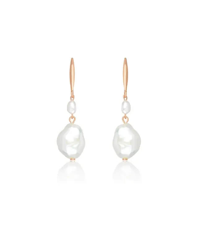 Handgefertigte FREYA Ohrringe aus 925 Sterling Silber mit 18K Rosevergoldung, puristisches Design der Sternenauge Manufaktur