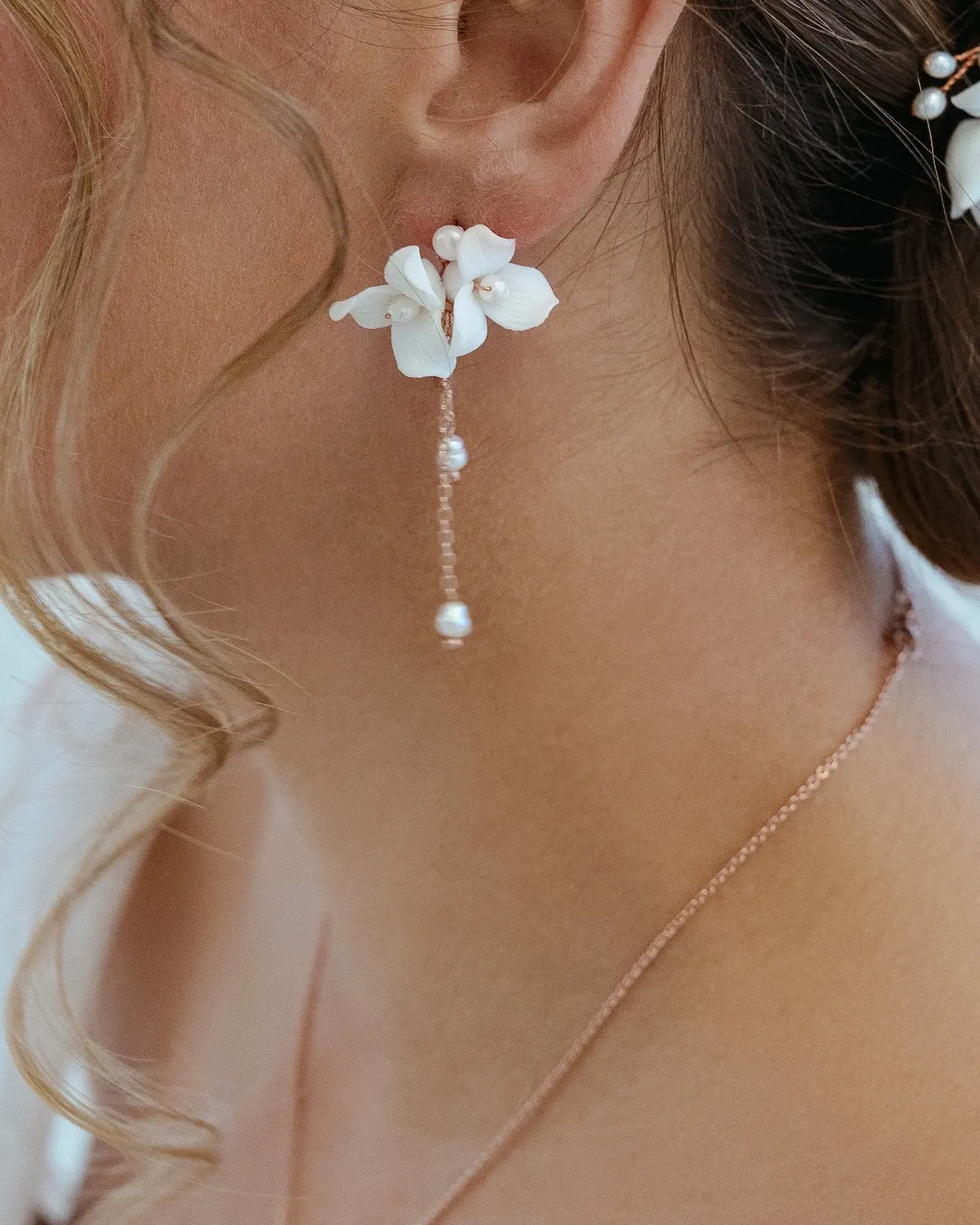 Sternenauge Bl&uuml;ten Ohrschmuck Sterling Silber mit Keramikblumen aus Schmuck-Set FELICITAS