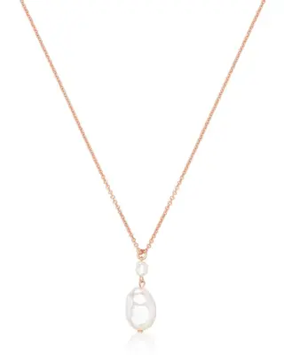 Sternenauge Manufaktur, FREYA Halskette mit organischer Keshi- und Süßwasserperle, handgefertigt in Roségold