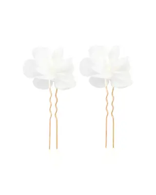 Sternenauge Haarnadeln CARRY, zarte Stoffbl&uuml;ten f&uuml;r elegante Brautfrisuren, handgefertigt im Atelier im Rheinland, Farbton Ros&eacute;gold