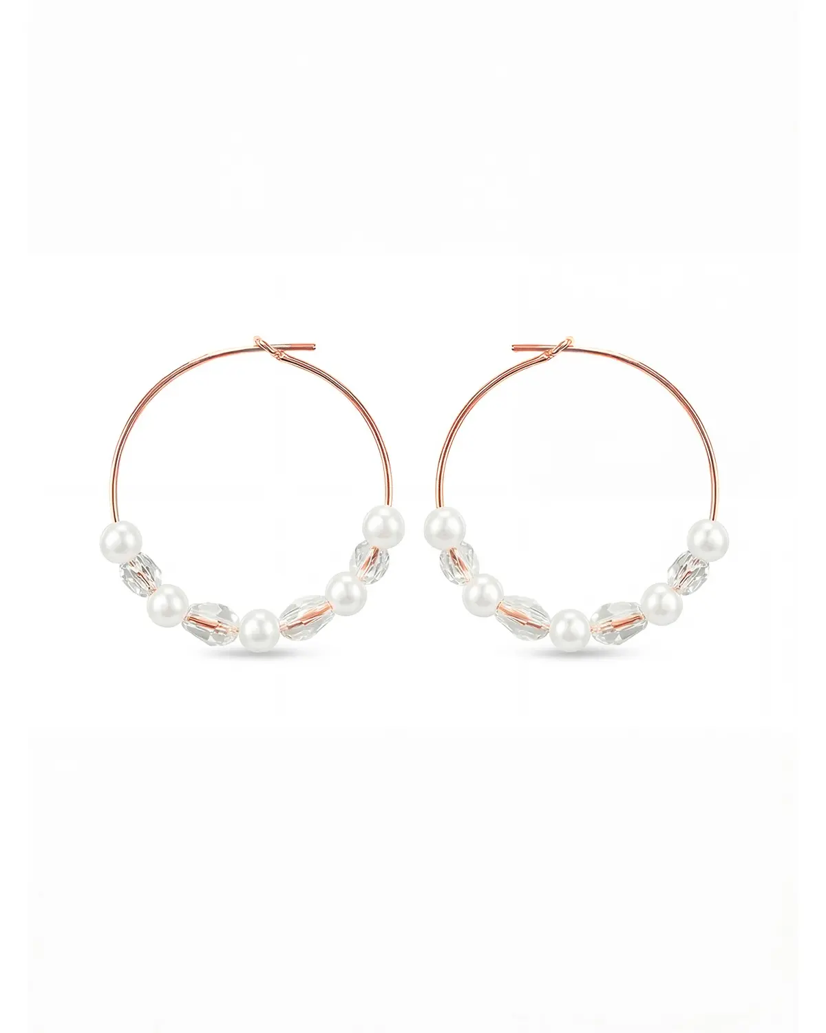 Creolen ALEXIS, federleichte Ohrringe aus 925 Sterling Silber mit 18K Rosévergoldung und Perlen-Desgin, handgefertigt im Atelier Sternenauge.jpg