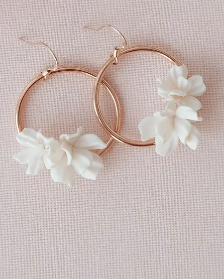 Florale Ohrringe, handgefertigt aus Sterling Silber mit 18K Rosévergoldung, charaktervoller Ohrschmuck aus der Sternenauge Manufaktur